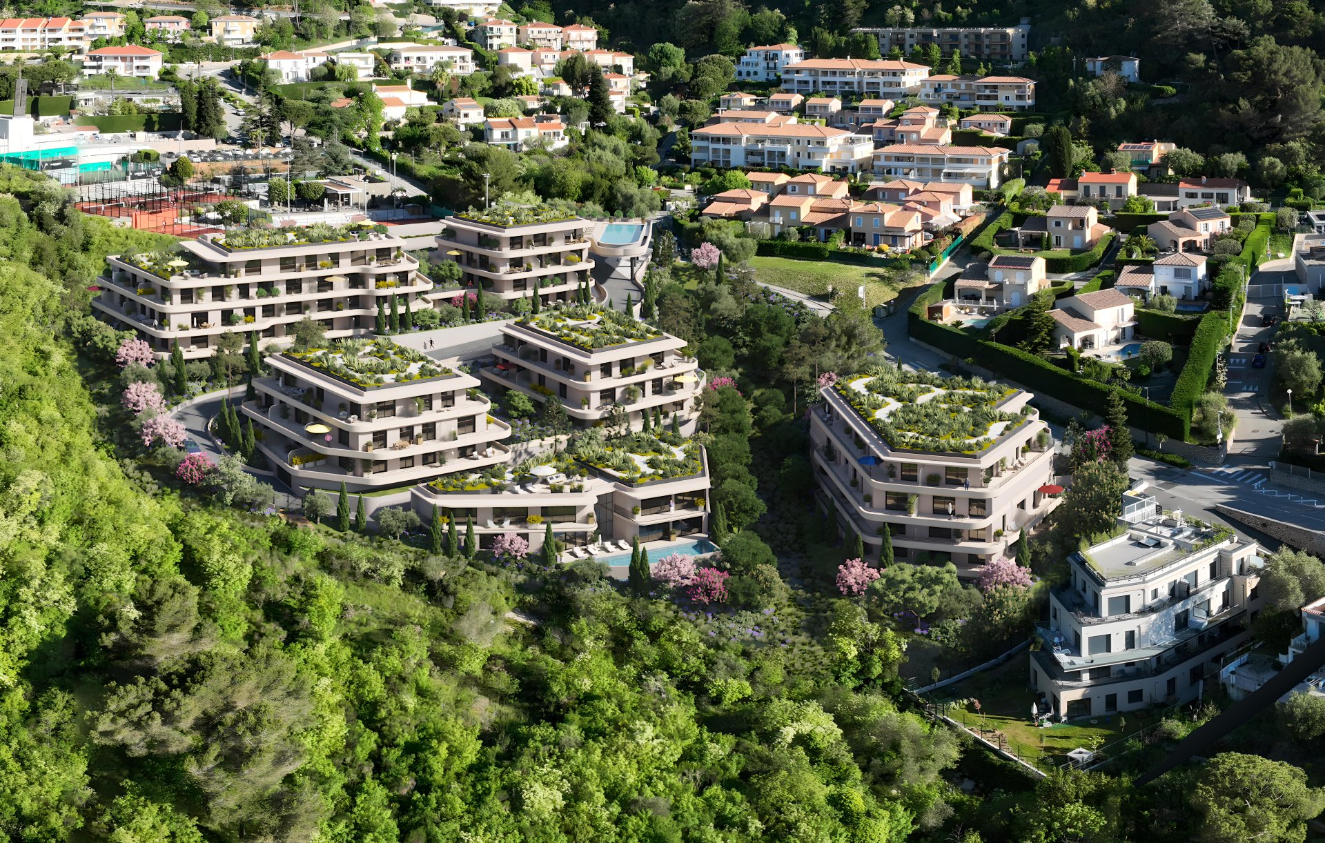 Vue Parking Eze Blue Riviera